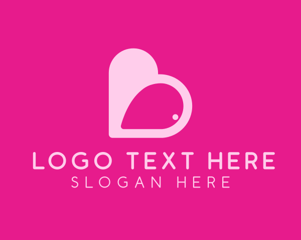 Sexy - Pink Heart Dating App logo design