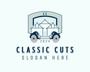 Wood Cutting Carpentry logo design