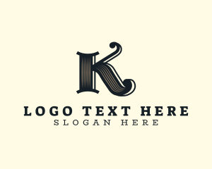 Cafe - Cursive Marketing Letter K logo design