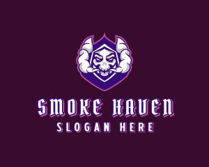 Smoking - Skull Vape Smoking logo design