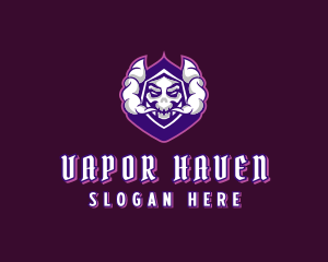 Skull Vape Smoking logo design