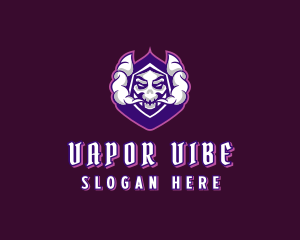 Skull Vape Smoking logo design