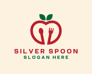 Spoon Fork Apple logo design