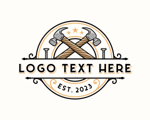 Tradesman - Hammer Nail Woodwork logo design