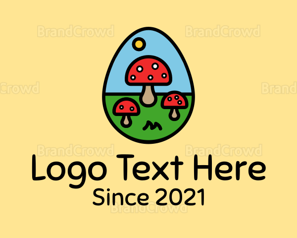 Colorful Mushroom Egg Logo