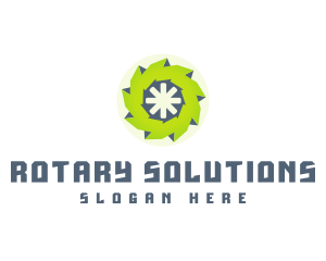 Rotary - Turbine Wheel Machine logo design