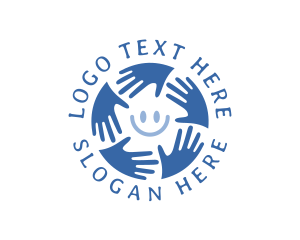 Caregiver - Happy Charity Hands logo design