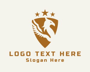 Mythology - Gold Griffin Shield logo design