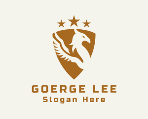 Eagle - Gold Griffin Shield logo design