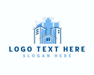 Architectural - Blueprint Construction Real Estate logo design