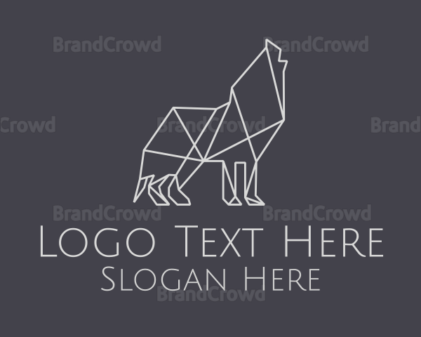 Geometric Minimalist Grey Wolf Logo