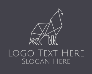 Geometric Minimalist Grey Wolf logo design