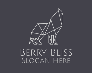 Geometric Minimalist Grey Wolf logo design