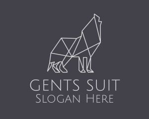 Geometric Minimalist Grey Wolf logo design