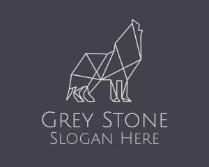 Grey - Geometric Minimalist Grey Wolf logo design