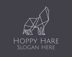 Geometric Minimalist Grey Wolf logo design