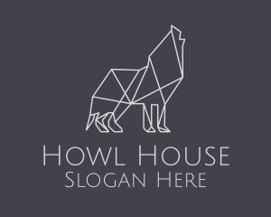 Howl - Geometric Minimalist Grey Wolf logo design
