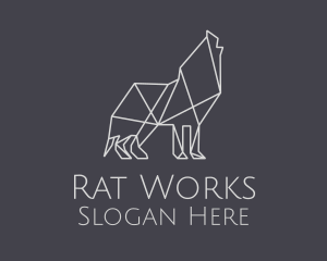 Geometric Minimalist Grey Wolf logo design