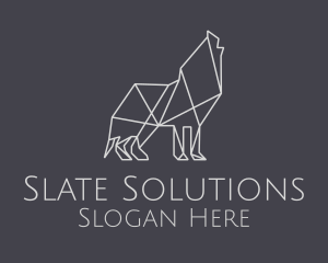 Grey - Geometric Minimalist Grey Wolf logo design