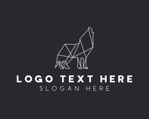 Home Decor - Geometric Minimalist Grey Wolf logo design