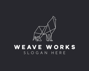 Geometric Minimalist Grey Wolf logo design