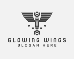 Wings Mechanic Tools logo design