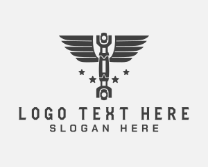 Worker - Wings Mechanic Tools logo design