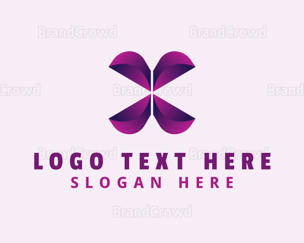 Gradient Butterfly Letter X Logo