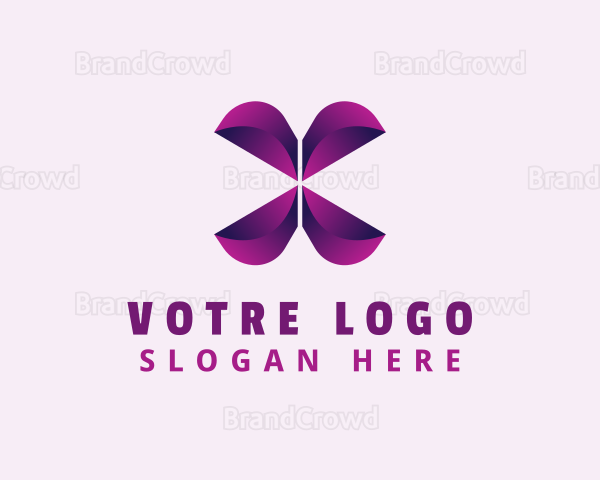 Gradient Butterfly Letter X Logo