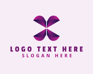 Gradient Butterfly Letter X Logo