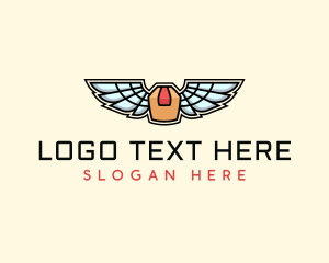Postman - Wing Box Logistic logo design