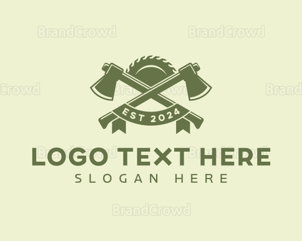 Lumberjack Axe Carpenter Logo