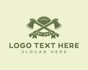 Craft - Lumberjack Axe Carpenter logo design