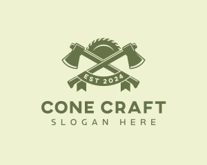 Lumberjack Axe Carpenter logo design