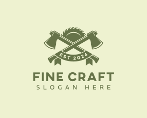 Lumberjack Axe Carpenter logo design