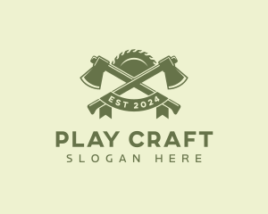 Lumberjack Axe Carpenter logo design