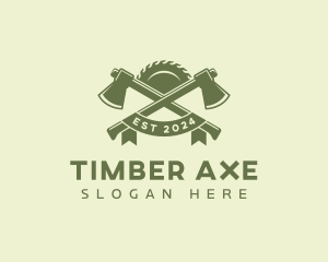 Lumberjack Axe Carpenter logo design