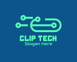 Clip - Digital Circuit Pill logo design