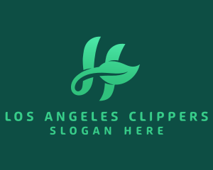 Vegan Leaf Letter H Logo