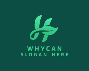 Vegan Leaf Letter H Logo