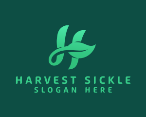 Vegan Leaf Letter H logo design