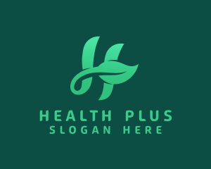 Vegan Leaf Letter H logo design