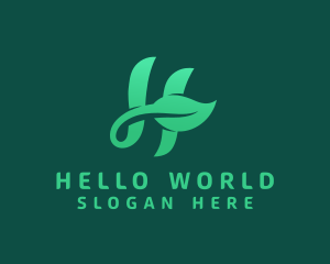 Vegan Leaf Letter H logo design