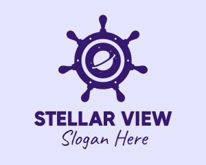 Space Explorer Steering Wheel logo design