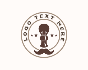 Grooming - Shaving Brush Barbering logo design