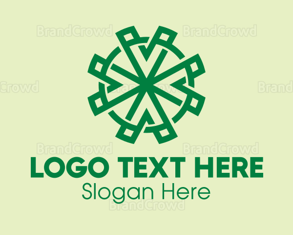 Geometric Leaf Clover Logo