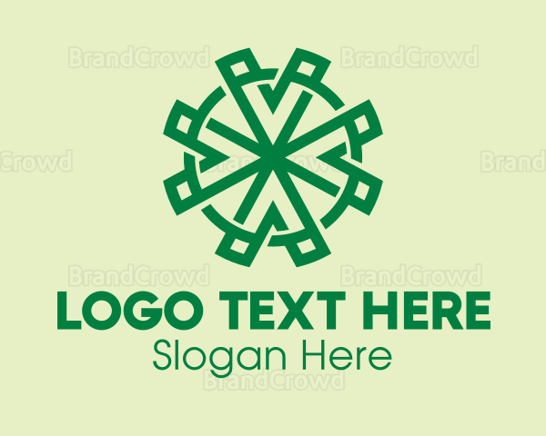 Geometric Four Leaf Clover Logo