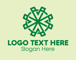 Green - Geometric Leaf Clover logo design