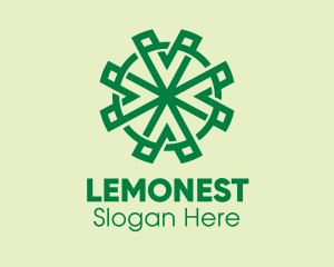 Geometric Leaf Clover  Logo