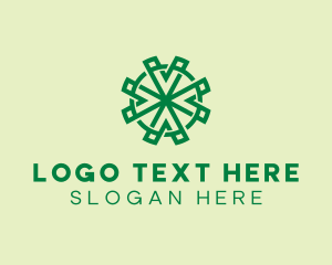 Vegetarian - Geometric Leaf Clover logo design